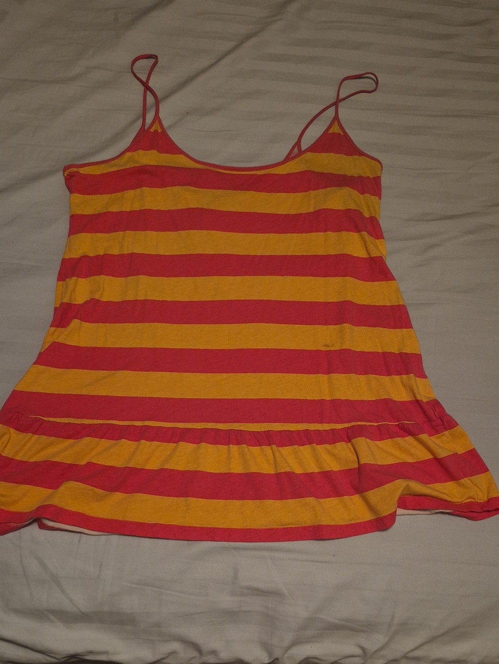 La SENZA Yellow and Pink Striped Spaghetti Strap Camisole